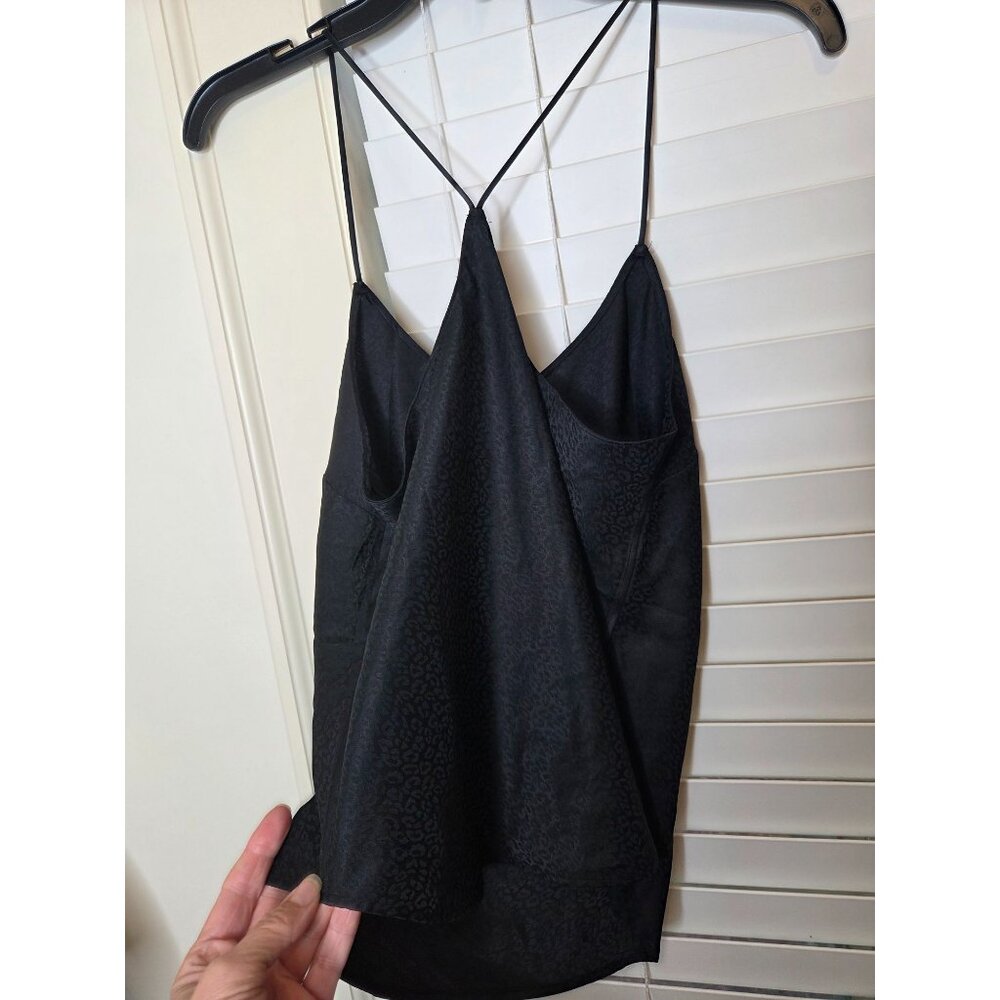 Victorias Secret Black Satin Cami Top Spaghetti Straps S coquette sexy holiday - Picture 2 of 5